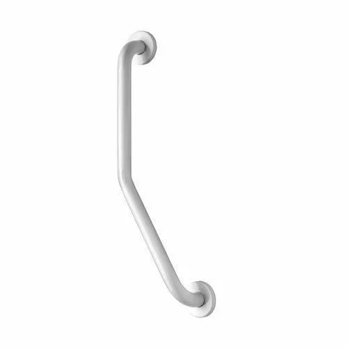 White Coated Safety Support Rail Angled Grab Bar Bathroom StainlessSteel Croydex
