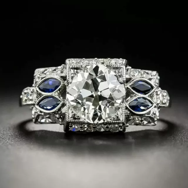 3 Ct Round Cut Lab-Created Diamond Royal Iconic Old European Style Vintage Rings