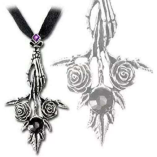 Bouquet Noir Pendant Pewter Alchemy Gothic