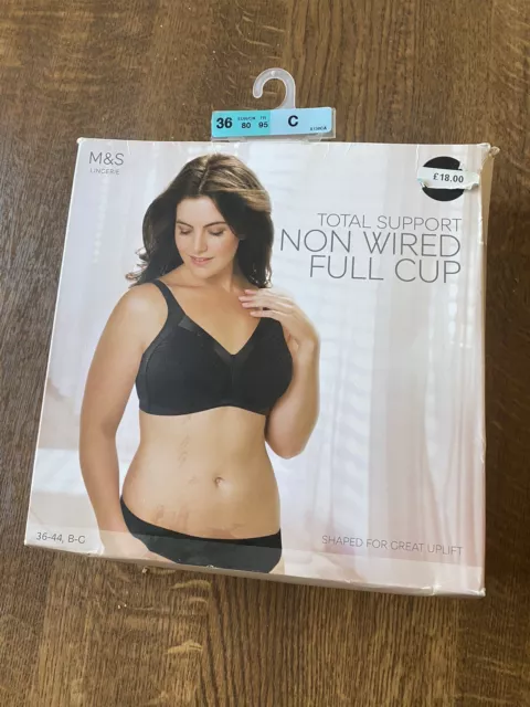 M&S Total Support Embroidered Full Cup Non Wired Bra 34-46 C to K Cups