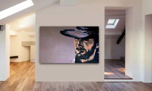 CLINT EASTWOOD - The Good The Bad And The Ugly -  Canvas Wall Art Framed Print. 2