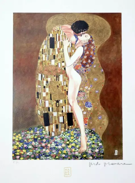 Milo Manara -  "Il bacio" di Gustav Klimt - Litografia Firmata - Prima Edizione