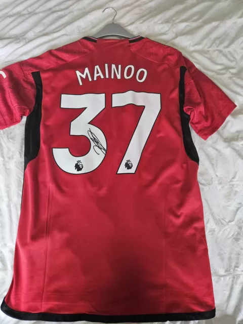 KOBBIE Mainoo Signed Manchester 23/24 Home Shirt - Comes With COA