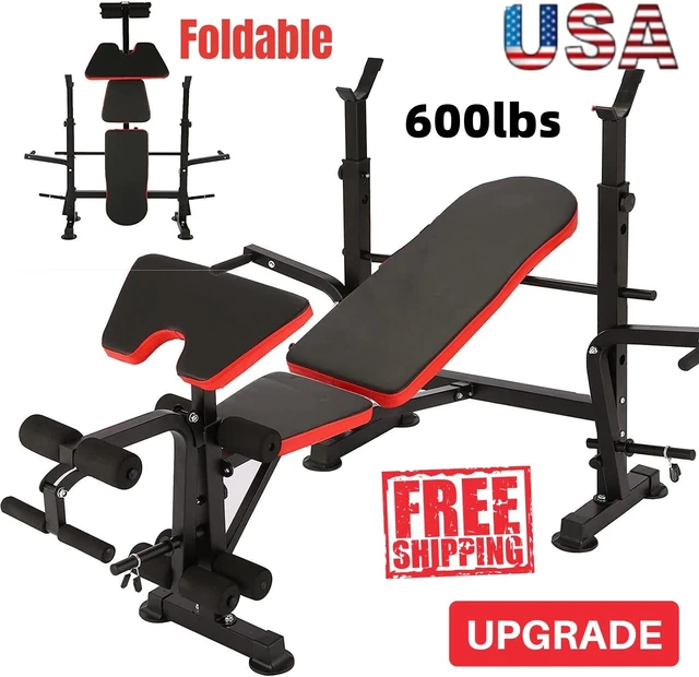 ADJUSTABLE DUMBBELL WEIGHT Bench Full Body Workout Folding Incline