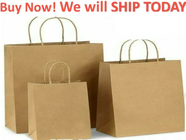 Bulk Kraft Paper Bags Craft Gift Shopping Bag Carry Brown Bag With Handles