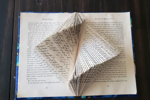 Handcrafted Folded Book Art 3D Sculptured Dragonfly Hard Cover Book GIFT IDEA