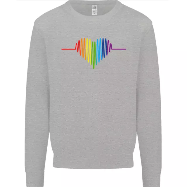 Felpa maglione da uomo LGBT Gay Pulse Heart Gay Pride Awareness
