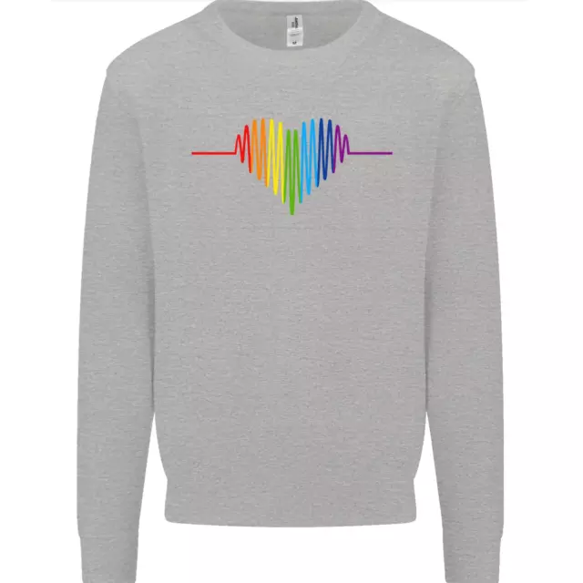 LGBT Gay Pulse Heart Gay Pride Awareness Mens Sweatshirt Jumper