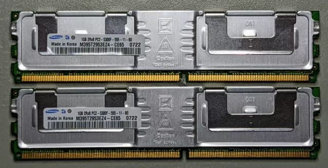 2 × 1GB Samsung 2Rx8 PC2-5300F-555-11 FB-DIMM DDR2-667 | 2GB Memory Kit TESTED ✅