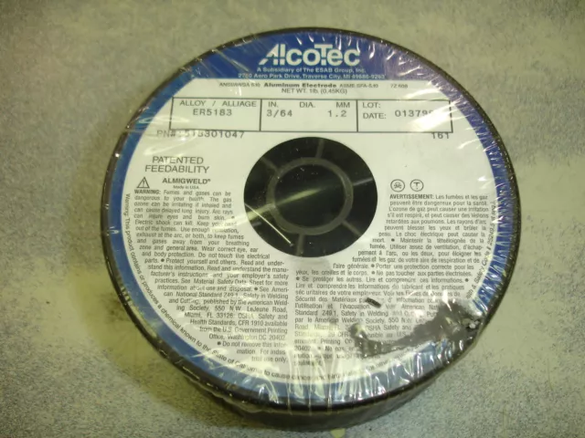 Alcoa Aluminum Mig Welding Wire 5183 3/64 1#  ER 5183 Alloy Spoolgun Roll