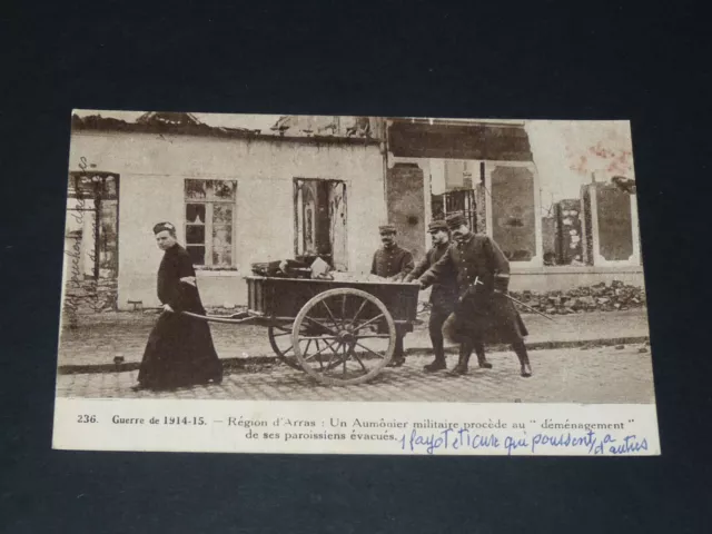 1915 Cpa War 14-18 Postcard Arras Military Almonier Fun Commentary