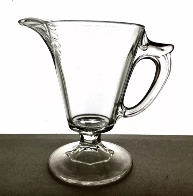 EAPG Antique O'HARA No. 50 Clear Glass Creamer Cream Pitcher SUNKEN TEARDROP