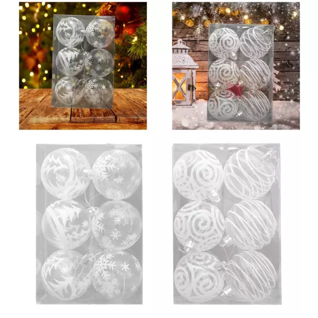 Boules de Noël transparentes, 6 pièces, petits ornements de décoration