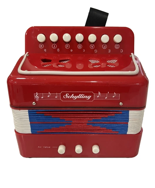 SCHYLLING THE LITTLE Red Accordion Child's Squeeze Box Musical
