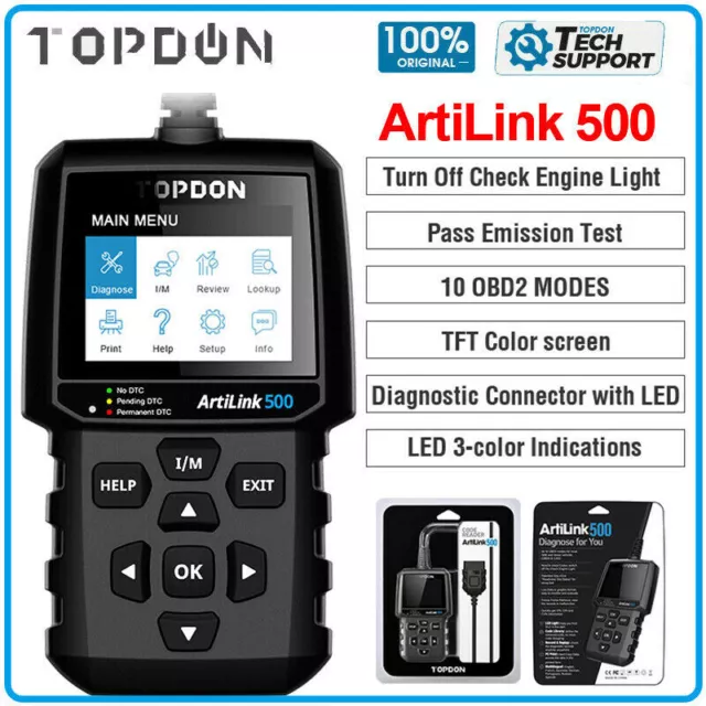 TOPDON AL500 OBD2 Diagnosegerät OBDII AUTO Scanner KFZ Fehlercode Auslesegerät