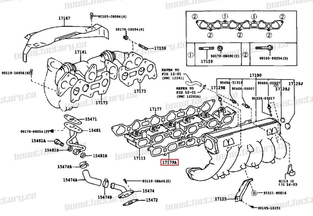 GENUINE TOYOTA 1JZ-GTE ALL Upper Intake Manifold Gasket 17179-88400 $42 ...