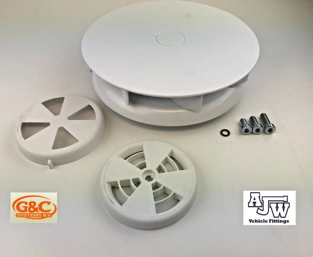 2 X ROTARY Wind Driven Roof Air Vent WHITE Van Horsebox Vehicle 4x4 Low