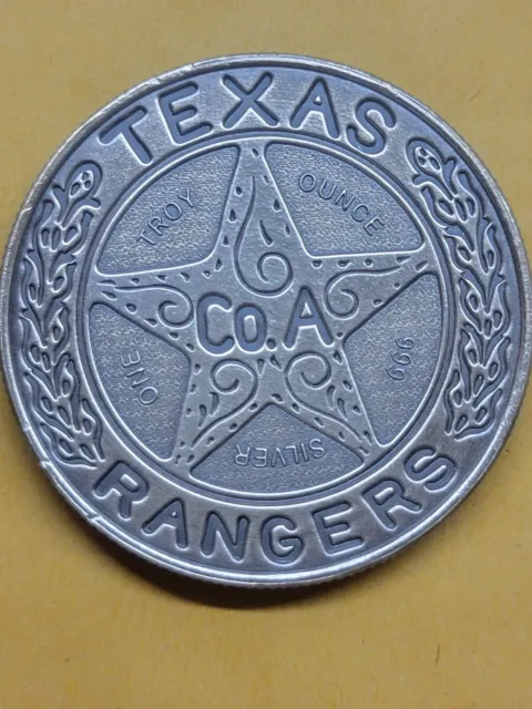 2023 Antique Finish Texas Rangers 1 Troy Oz.  Fine Silver Collectable Coin