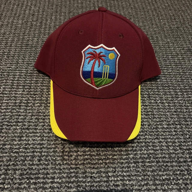 WEST INDIES T20 Castore Maroon with Yellow Stripe Cricket Cap