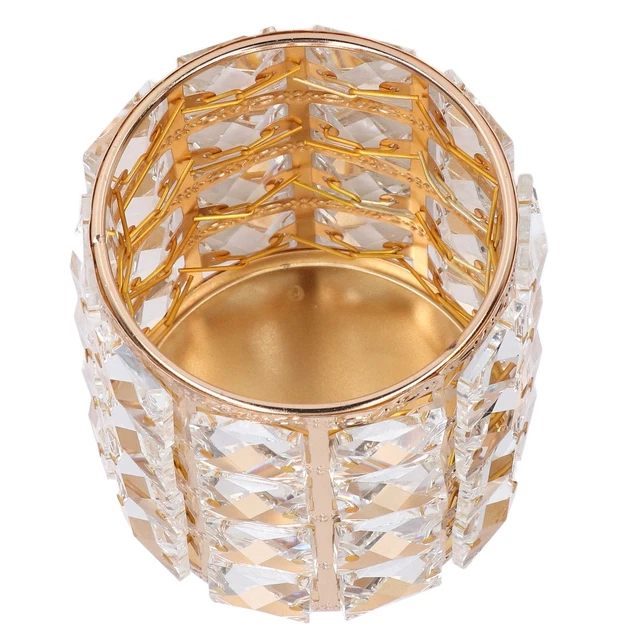 (Or)Boîte Cosmétique En Verre De Personnalité De Porte-Pinceau De Maquillage
