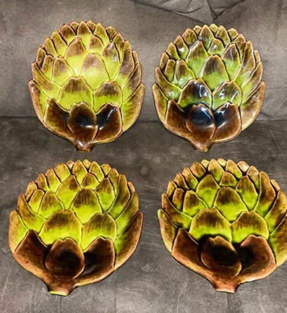 French Majolica Artichoke Plate by Marcel Guillot, Vintage Barbotine Artichoke,