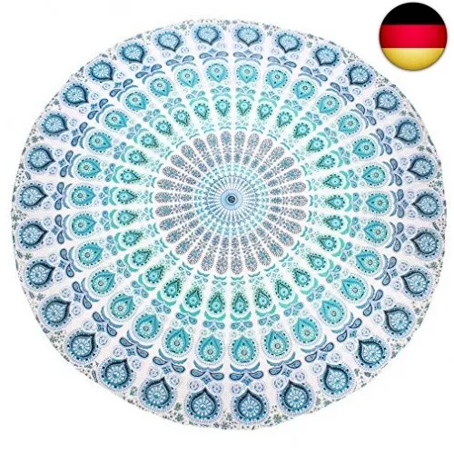 raajsee Indien Strandtuch Rund Mandala Hippie/Groß Indisch Rundes