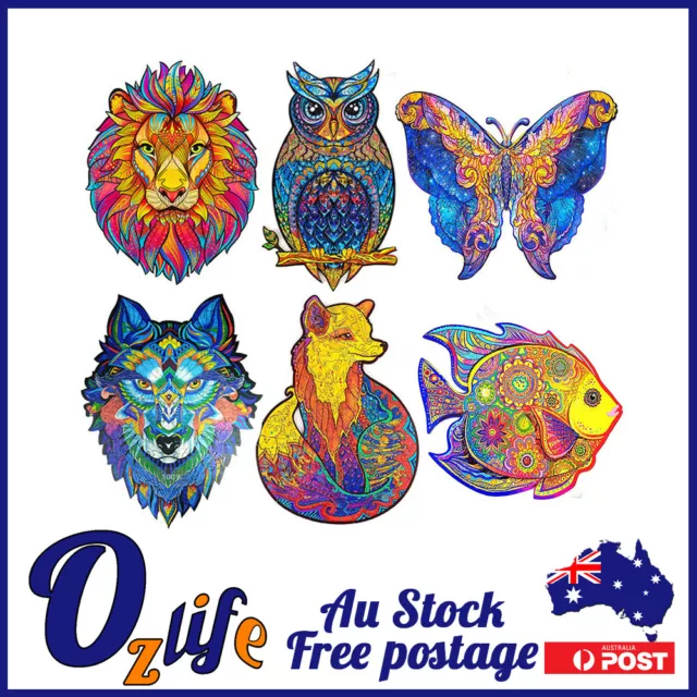 A3 Wooden Jigsaw Puzzles Unique Animal Shape Adult Kid Child Toy Gift Home Decor