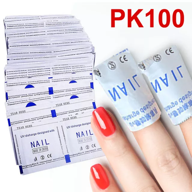 100Pcs Acetone Polish Remover Wraps Nail Cleaner Art Removal Soak Off Gel