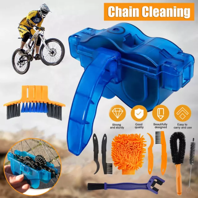 10x Fahrrad Reinigungsbürsten Set Fahrrad Kettenreiniger Werkzeug Eckenreiniger