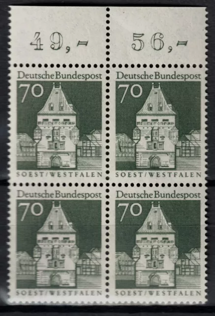BRD große Bauwerke Mi. - Nr. 497 Viererblock postfrisch