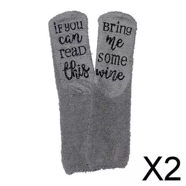 2X Divertenti Calzini Con Slogan Home Calze Pantofole Da Letto Calze Per