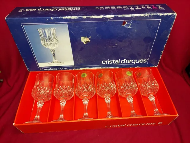 Set Of 6 New Cristal Darques New In Box Crystal Made In France