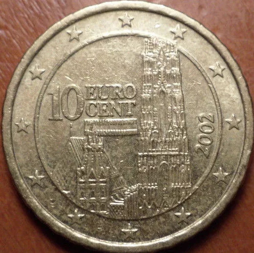 Münze 10 Cent € Österreich 2002 Kursmünze Umlaufmünze