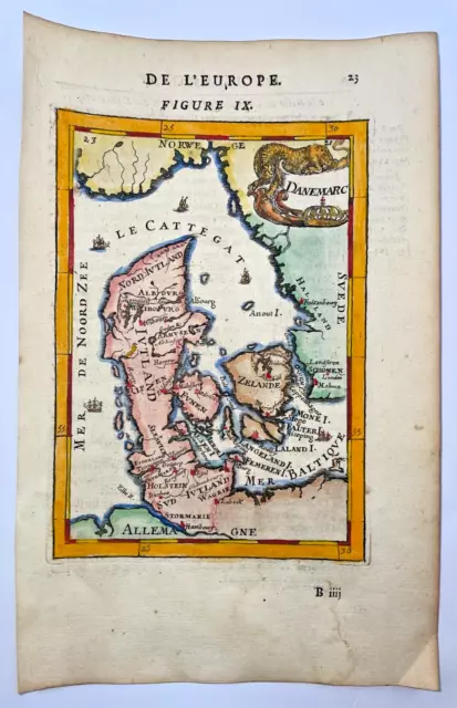 Denmark 1683 Alain Manesson Mallet Antique Map French Edition