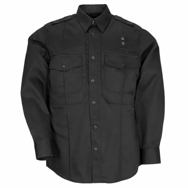 5.11 Twill Pdu Class B Long Sleeve Shirt Size Med Black #72345