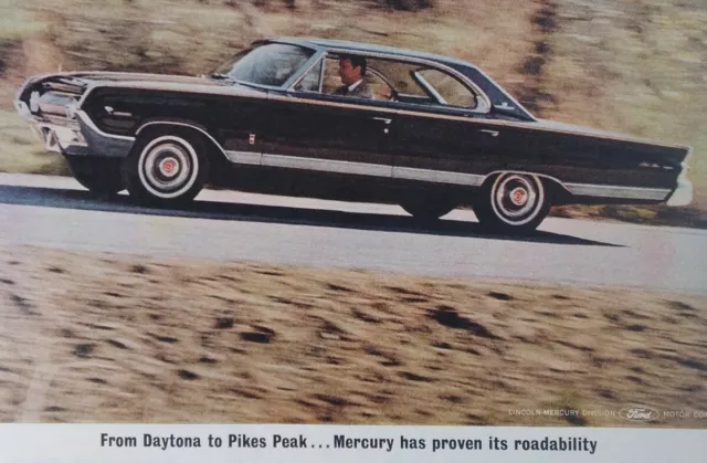 Mercury Print Ad Original Vtg 1960s WW2 Ford Sedan Krispy Crackers Sunshine
