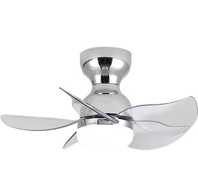 Ceiling Fans with Lights Silent Small Fan and Remote Control 5 Speed  chrome