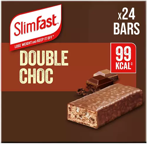 Slimfast Double Choc Balanced Snack Bars99 Calories 24x25g BEST BEFORE OCT 2022
