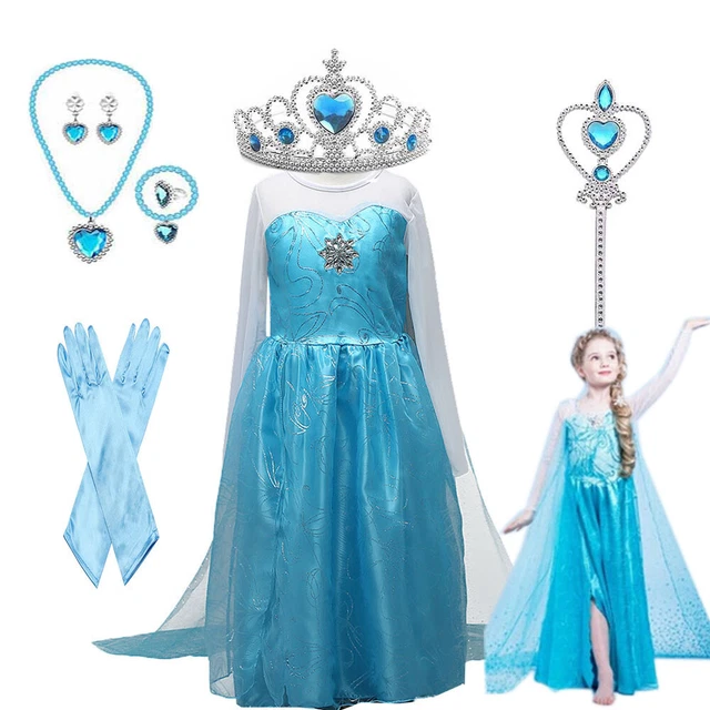 Queen Princess Elsa Girls Anna Dress Fancy Up Costume Anna Party Kids Cosplay