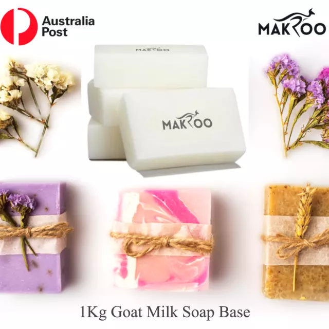 Goat Milk Soap Base 1kg  Melt & Pour - 100% Natural & Pure by Makroo