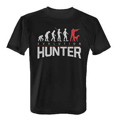 Evolution Hunter Herren T-Shirt Fun Shirt Jäger Jagd Hunting Jagen Beruf Hobby