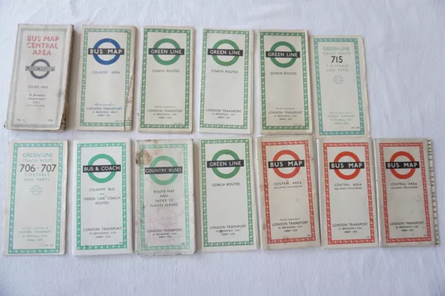 1936 - 1961 Green Line & Bus Route Maps London Transport