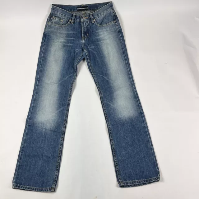 Express Jeans Low Rise Boot Cut Womens Size 1/2 R Blue Medium Wash