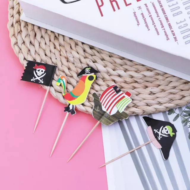Pirate Cupcake Toppers 40pcs Halloween Cake Decorations-