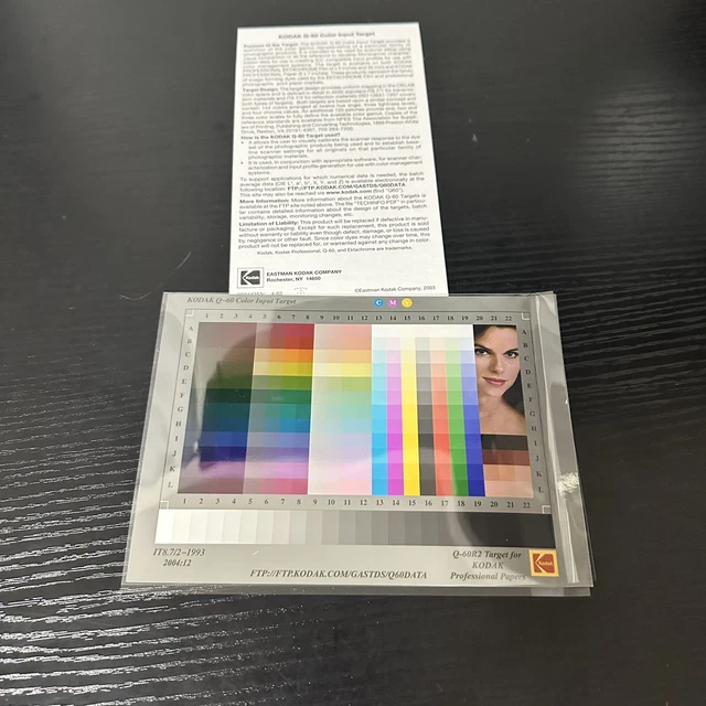 Kodak Q-60 35mm slide color input target
