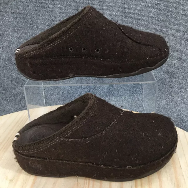 Fit Flop Shoes Womens 7 Cuddler Slippers Brown Fabric Round Toe Casual Comfort