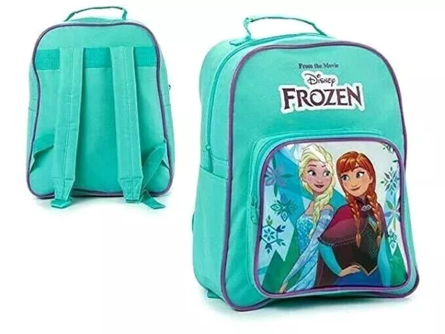 Zaino Frozen bimba scuola asilo bambina  Elsa & Anna cartoni verde Disney28x35