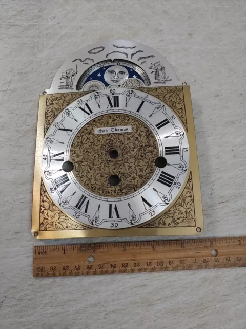 Seth Thomas Bracket  Mantle Clock Dial With Moon Phase 3