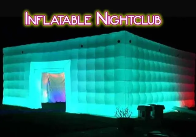 26x26x13ft Inflatable Night Club With LED Lights Cube Tent For Wedding Party