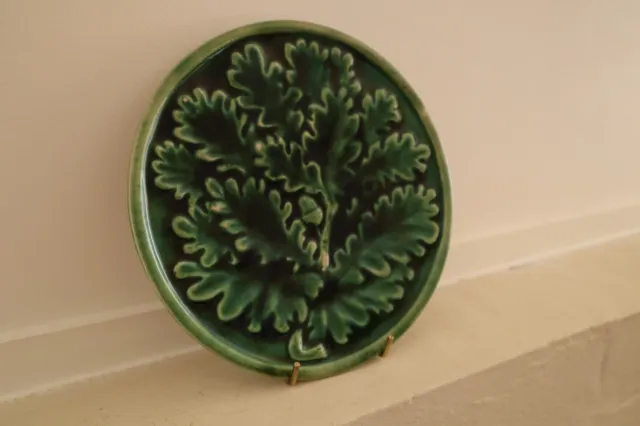 Rare Australian Colonial Lithgow Pottery Majolica Oak Leaf Plate 3